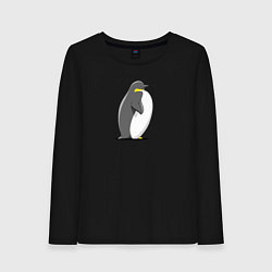 Женский лонгслив Мультяшный пингвин сбоку
