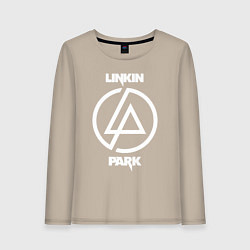 Лонгслив хлопковый женский Linkin Park logo, цвет: миндальный