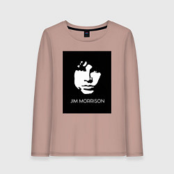 Лонгслив хлопковый женский Jim Morrison in bw, цвет: пыльно-розовый