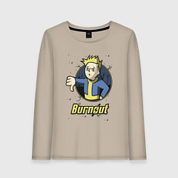 Лонгслив хлопковый женский Burnout - vault boy, цвет: миндальный