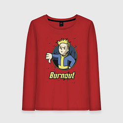 Лонгслив хлопковый женский Burnout - vault boy, цвет: красный