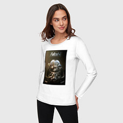 Лонгслив хлопковый женский Fallout armour poster, цвет: белый — фото 2