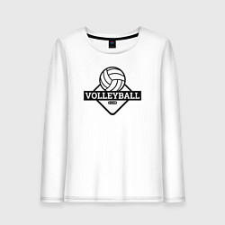 Лонгслив хлопковый женский Volleyball club, цвет: белый