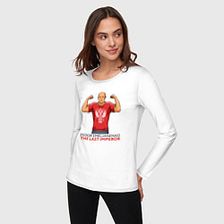 Лонгслив хлопковый женский Федор в футболке, цвет: белый — фото 2