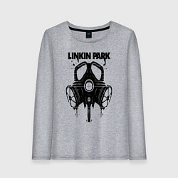 Лонгслив хлопковый женский Linkin Park - gas mask, цвет: меланж
