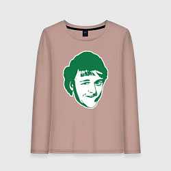 Лонгслив хлопковый женский Ларри Берд, цвет: пыльно-розовый