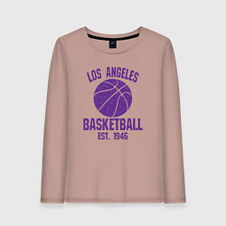 Лонгслив хлопковый женский Basketball Los Angeles, цвет: пыльно-розовый