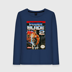 Лонгслив хлопковый женский Power blade 2, цвет: тёмно-синий