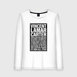 Лонгслив хлопковый женский Vince Carter, цвет: белый