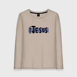 Лонгслив хлопковый женский Depeche Mode - personal jesus logo, цвет: миндальный