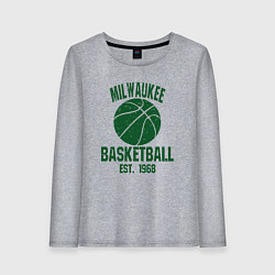 Лонгслив хлопковый женский Milwaukee basketball 1968, цвет: меланж