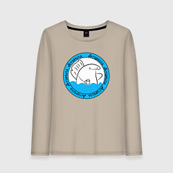 Лонгслив хлопковый женский Душнила акуля, цвет: миндальный