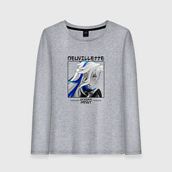 Лонгслив хлопковый женский Нёвиллет в квадрате, цвет: меланж