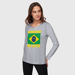 Лонгслив хлопковый женский Brazilian jiu-jitsu, цвет: меланж — фото 2