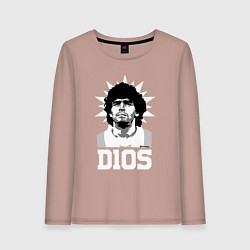 Лонгслив хлопковый женский Dios Diego Maradona, цвет: пыльно-розовый