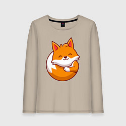 Лонгслив хлопковый женский Orange fox, цвет: миндальный