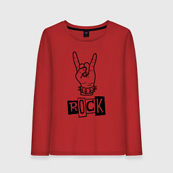 Женский лонгслив Символ рока - коза из пальцев