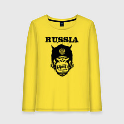 Лонгслив хлопковый женский Russian gorilla, цвет: желтый