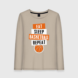 Женский лонгслив Eat sleep basketball