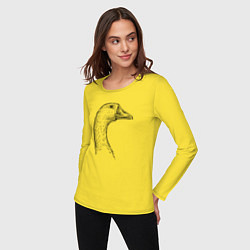 Лонгслив хлопковый женский Утка в профиль, цвет: желтый — фото 2