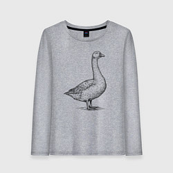 Лонгслив хлопковый женский Гусь в профиль, цвет: меланж
