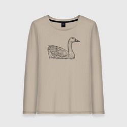 Женский лонгслив Гусь плавает