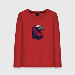 Лонгслив хлопковый женский Красочный орел, цвет: красный