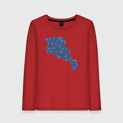 Лонгслив хлопковый женский Люди Армении, цвет: красный