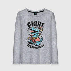 Лонгслив хлопковый женский Fight Light, цвет: меланж