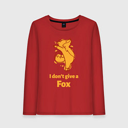 Лонгслив хлопковый женский I dont give a fox, цвет: красный