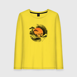 Лонгслив хлопковый женский Красный восход, цвет: желтый