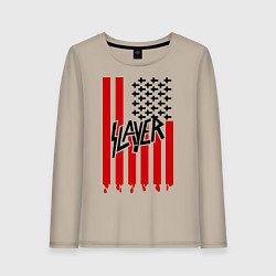 Лонгслив хлопковый женский Slayer Flag, цвет: миндальный