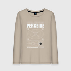 Лонгслив хлопковый женский Perceive streetwear, цвет: миндальный