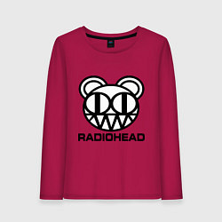 Лонгслив хлопковый женский Radiohead logo bear, цвет: маджента