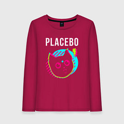 Лонгслив хлопковый женский Placebo rock star cat, цвет: маджента