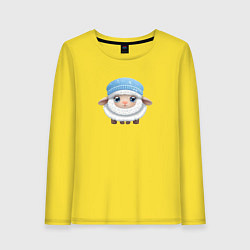 Лонгслив хлопковый женский Маленькая овечка, цвет: желтый