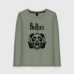 Лонгслив хлопковый женский The Beatles - rock panda, цвет: авокадо