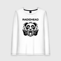 Лонгслив хлопковый женский Radiohead - rock panda, цвет: белый