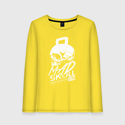 Лонгслив хлопковый женский Mad skull crossfit, цвет: желтый