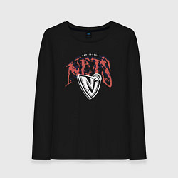 Лонгслив хлопковый женский Nets brooklyn suga glitch NBA, цвет: черный
