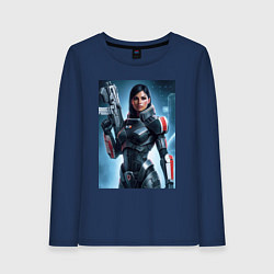 Лонгслив хлопковый женский Mass Effect -N7 armor, цвет: тёмно-синий
