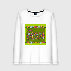 Женский лонгслив Цветы и листья: for mom