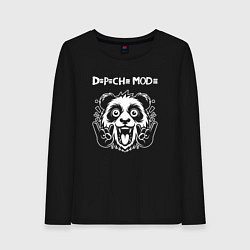 Лонгслив хлопковый женский Depeche Mode rock panda, цвет: черный