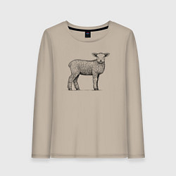 Женский лонгслив Ягненок в профиль