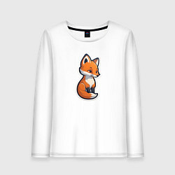 Лонгслив хлопковый женский Рыжая плутовка, цвет: белый