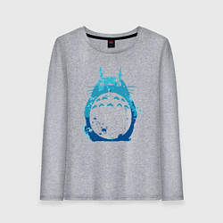 Лонгслив хлопковый женский Blue Totoro, цвет: меланж