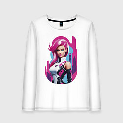 Лонгслив хлопковый женский Beauty Barbie - ai art, цвет: белый