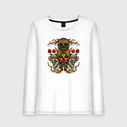 Женский лонгслив Skull and mushrooms