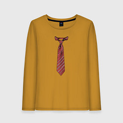 Лонгслив хлопковый женский Я в галстуке, цвет: горчичный