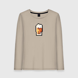Женский лонгслив Пиксельный бокал пива